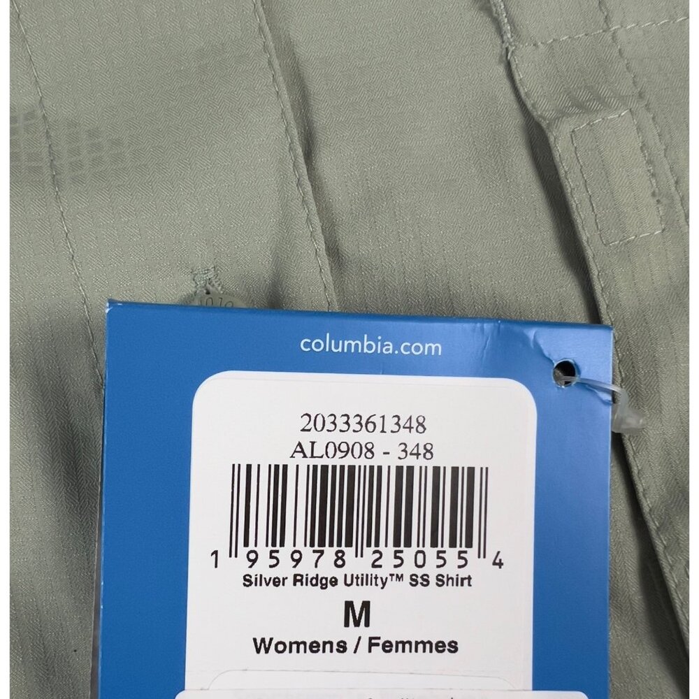 Columbia Women's Sz. M Silver Ridge Omni-Shade Short Sleeve Button Shirt Sage - Picture 4 of 6